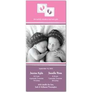   Birth Announcements   Double Footprints Girl By Sb Hello Little One