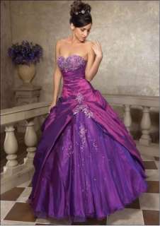 Storage A line Sweetheart purple Wedding Dress Bridal gown Prom Dress 