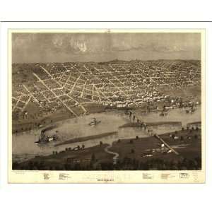Historic St. Paul, Minnesota, c. 1867 (M) Panoramic Map Poster Print 