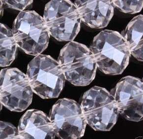 Beautiful 70pc white Crystal Loose Beads 6x8mm AAAA  