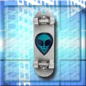 Alien Face Skateboard Charm on a 30 Black Cord   SC1208 CLEARANCE 