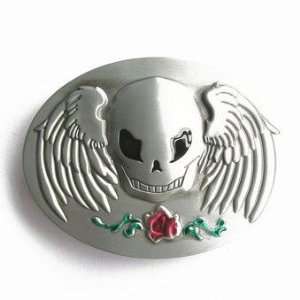  Alien Skull w/ Wings & Rose Buckle