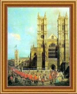 Westminster Abbey with Procession Canaletto  