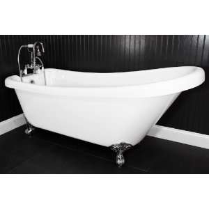 HLSL59FPK 59 long Single Slipper Clawfoot Tub with Oil Rubbed Bronze 