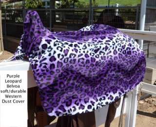 QUALITY WESTERN SADDLE COVER    PURPLE LEOPARD  