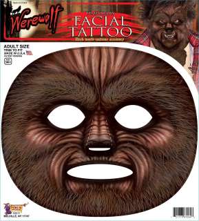 Werewolf Facial Tattoo Facial Film Prosthetic Costume Makeup Accessory 