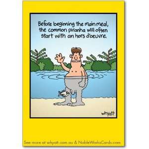  Funny Birthday Card Piranha Humor Greeting Tim Whyatt 
