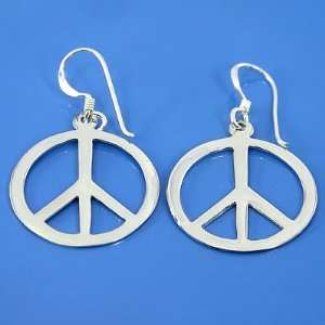   grams 925 Sterling Silver Dangle Peace Sign Earrings 