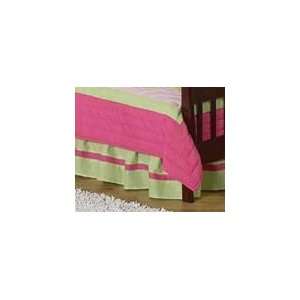 Pink and Green Flower Bed Skirt for Crib and Toddler Bedding Sets by 