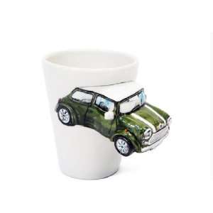  Mini Cooper Green Handmade Coffee Mug (10cm x 8cm)