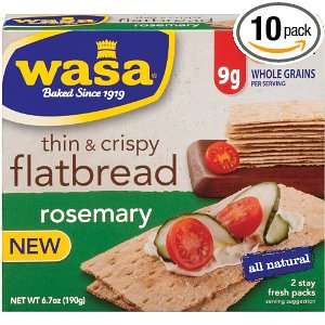 Wasa Flatbread, Rosemary, 6.7 Ounce (Pack of 10)  Grocery 