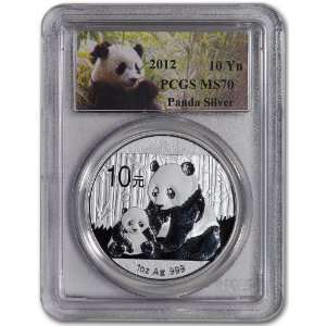  2012 China Silver Panda (1 oz) 10 Yn   PCGS MS70   Special 