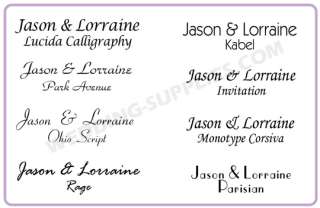 Sample Invitation Fonts items in IdeaExpress 