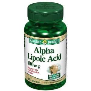  Natures Bounty Alpha Lipoic Acid, 100 mg, Capsules, 60 ct 