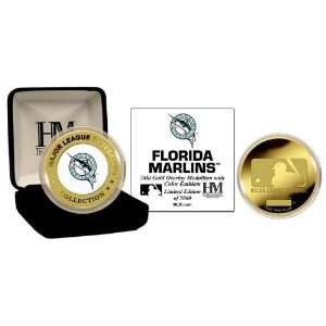  Highland Mint Florida Marlins 24KT Gold and Color Team 