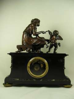   with bronze figural scene of Venus and winged Amor ca 1860  