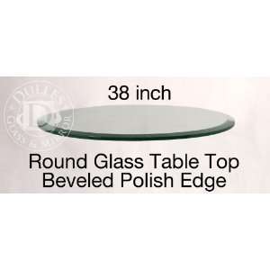  Glass Table Top 38 Round, 1/2 Thick, 1 Beveled Edge 