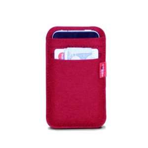   Red   wallet case made from Merino woolfelt for iphone 4/4S/3GS/3/2