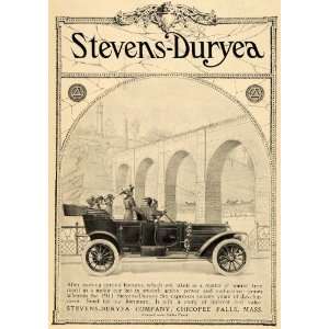  1911 Ad Stevens Duryea Cichopee Falls Automobile Bridge 