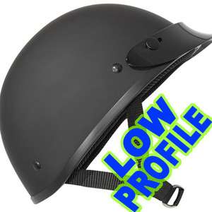   LOW PROFILE DOT Motorcycle Half Helmet FLAT Matte BLACK Outlaw AX4000
