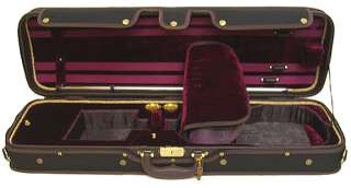 Luxury Euro Style 4/4 Violin Case Oblong Blk/Maroon  