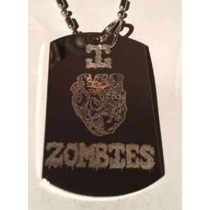 com Novelty I Heart Love Zombies Logo   Military Dog Tag, Luggage Tag 