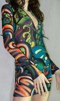 ED HARDY MERMAID/WAVES TATTOO DRESS/HOODIE~2010~S  