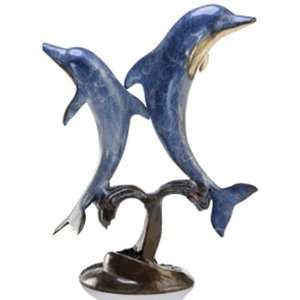  Double Jumping Dolphins Sculpture