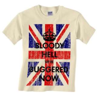 Keep Calm and Carry On Parody British Flag Tee T Shirt  