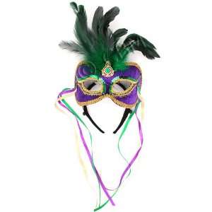  Mardi Gras Venetian Mask with Feathers 