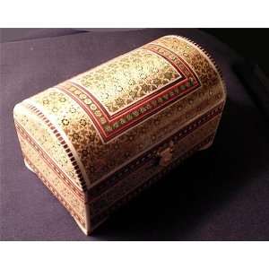 Persian Khatam Inlay Decorative / Jewelry Box Treasure Chest Lined 