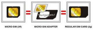3X MicroSIM Micro SIM Card to Standard Sim Convert Adapter, NEW Design 