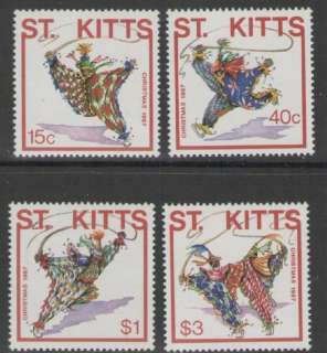 ST.KITTS SG246/9 1987 CHRISTMAS CLOWNS MNH  