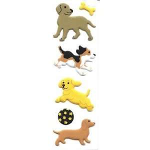   Dogs/4 Dogs w/Toys Puffy & Fuzzy Sandy Lion Stickers 