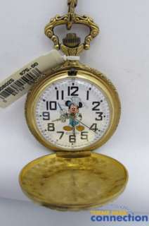   LE Railroad Train Conductor Mickey Mouse New Etched Art Pocket Watch