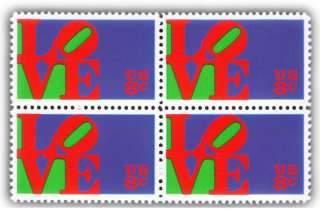 The First Love Stamps from 1973 Mint Block of Four  