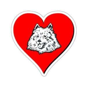  American Eskimo Dog Love   Window Bumper Sticker 