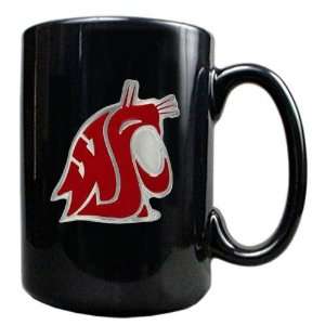Washington State Cougars 15 Ounce Black Ceramic Mug  