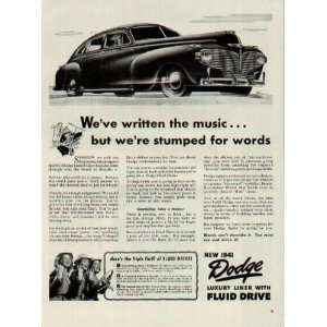   the music  but were stumped for words.  1941 Dodge Ad, A2824