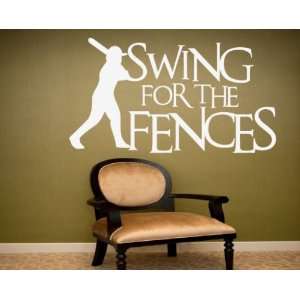 Swing for the Fences Sports Hobbies Outdoor Vinyl Wall Decal Sticker 