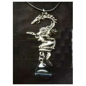  Silver Dragon with Crystal At the Bottom 