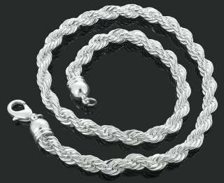 Mens 20 40 Inch Silver Plated 8 mm Thick French Rope Chain Hip Hop 