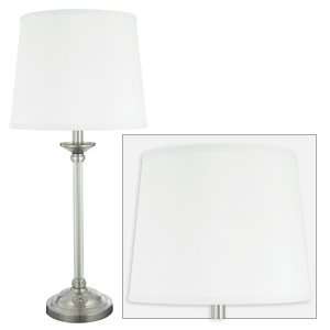 Guest Room Brushed Nickel with Clear Acrylic Accents Table Lamp 