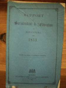 Rapport surintendant de léducation Bas Canada 1853  