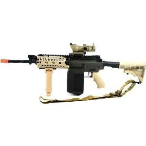   Green Dot Scope, Drum Mag, Bipod, and Bungee Sling