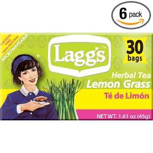 Laggs Tea Lemon Grass Tea, 30 Count Tea Bags (Pack of 6)  