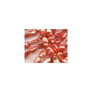  Salmon Pink Keishi Pearl Beads   End to end Drilled Arts 
