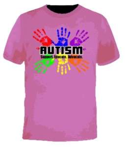 Support Advocate Autism Awareness Handprint Tee T Shirt  