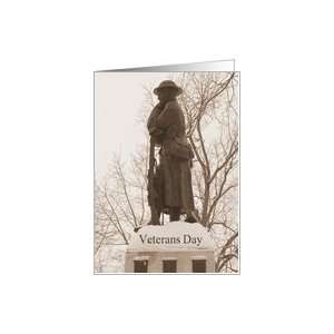 Veterans Day Soldier Statue/Sepia Card