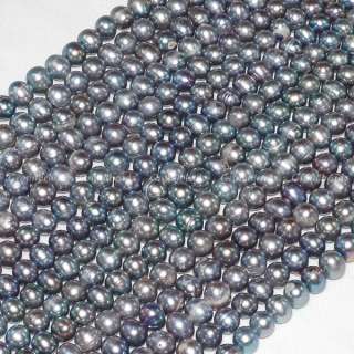 9mm Silver Freshwater Pearls Round Loose Beads 14.5  